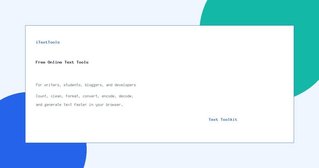 iTextTools free online text tools for writers students bloggers and developers